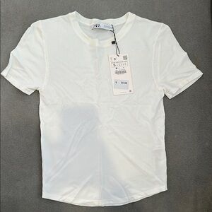 Zara White Short Sleeve Tee